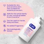 E45 Cream 500 g  E45 Cream for Dry, Irritated Skin  Moisturiser to Soothe Dry & Sensitive Skin – Dermatologically Tested Eczema Dermatitis Cream  Non-Greasy Body Face Hand Cream  Clinically Proven